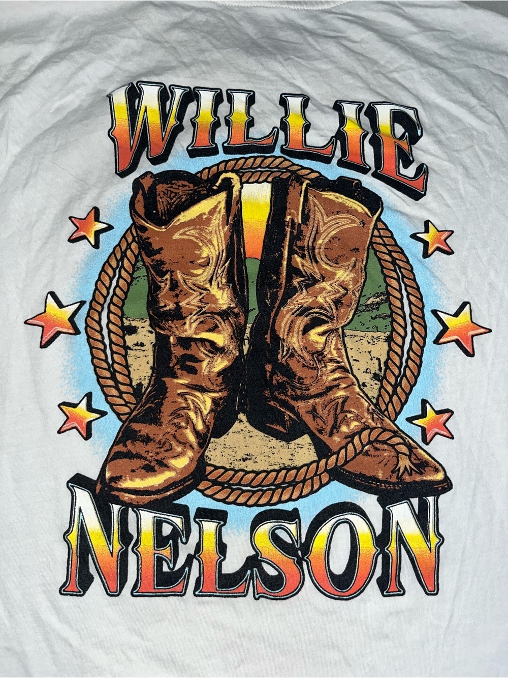 Willie Nelson White Graphic Tee [S]